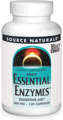 Source Naturals Essential Enzymes 500Mg Bio-Aligned Multiple Enzyme Supplement Herbal Defense For Digestion, Gas, Constipation & Bloating Relief - Supports Immune System - 240 Capsules