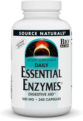 Source Naturals Essential Enzymes In Vegetarian Capsules, Digestive Aid* 500 Mg - 240 Capsules