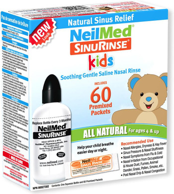 Neilmed Pharmaceuticals - Sinus Rinse Kids All Natural Kit - 60 Premixed Packets