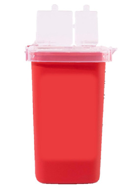 Dealmed Sharps Container, 1 Quart Flip Lid, Removal Port, Red (Pack Of 1)