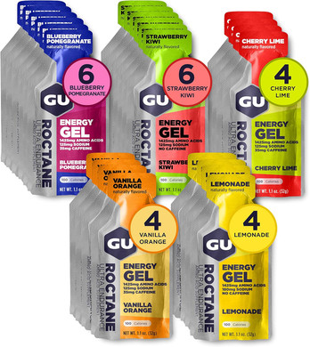 Gu Energy Roctane Ultra Endurance Energy Gel, Vegan, Gluten-Free, Kosher, And Dairy-Free On-The-Go Sports Nutrition For Running, Biking, Hiking Or Skiing, 24-Count, Pineapple