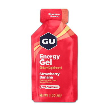 Gu Energy Original Sports Nutrition Energy Gel, Vegan, Gluten-Free, Kosher, And Dairy-Free On-The-Go Energy For Any Workout, 8-Count, Strawberry Banana