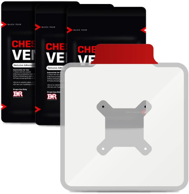 Ever Ready First Aid Vented Chest Seal With Quick Tear - 6.6 Square Occlusive Adhesive Dressing For Open Chest Wounds - 3 Pack