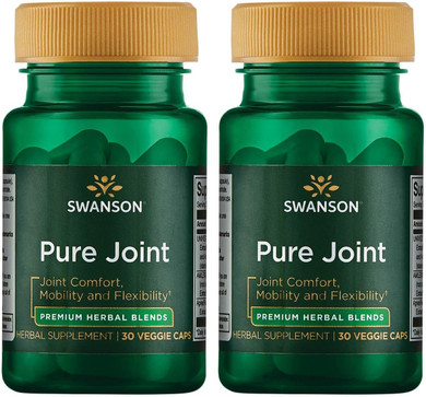 Swanson Pure Joint Health Mobility Flexibility Comfort Cartilage Connective Tissue Support Herbal Supplement 30 Veggie Capsules (Veg Caps) Vegan (2 Pack)