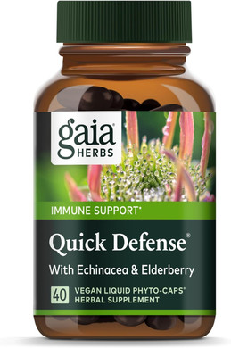 Gaia Herbs Quick Defense - Fast-Acting Immune Support Supplement For Use At Onset Of Symptoms - With Echinacea, Black Elderberry, Ginger & Andrographis - 20 Vegan Liquid Phyto-Capsules (2-Day Supply)