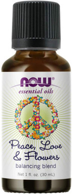 Now Foods Essential Oils, Peace, Love And Flowers, Sweet Floral Aromatherapy Scent, Blend Of Pure Essential Oils, Vegan, Child Resistant Cap, 1-Ounce