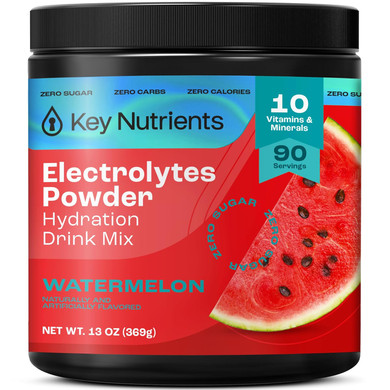 Key Nutrients Multivitamin Electrolytes Powder No Sugar - Refreshing Watermelon Electrolyte Powder - Endurance & Energy Supplement - Hydration Powder - No Calories - 90 Servings - Made In Usa