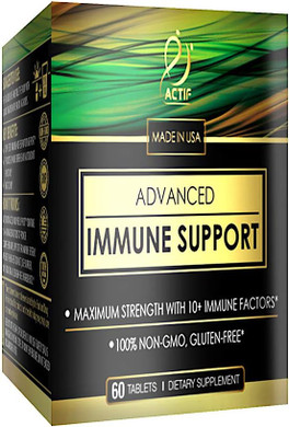 Actif Advanced Immune Support With 10+ Factors For Immunity Booster - 100% Natural, Non-Gmo, 60 Count