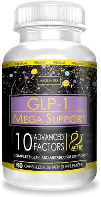 Actif Glp-1 Mega Support With 10 Advanced Weight Factors And Probiotics, Glp-1 Activator And Metabolism Support, Non Gmo, Made In Usa, 60 Count