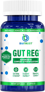 Biotrust Gut Reg Supports A Healthy Gut Lining, Helps Restore Gut Health And Helps Relieve Occasional Gi Discomfort With Pepzin Gi, L-Glutamine And Ginger Extract, Non-Gmo, Gluten-Free (60 Capsules)