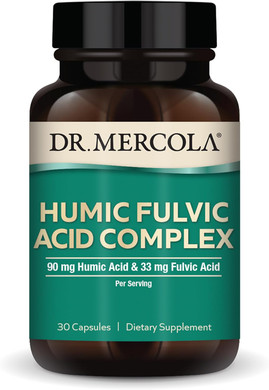 Dr. Mercola Humic Fulvic Acid Complex, 90Mg Humic Acid & 33Mg Fulvic Acid Per Serving, 30 Servings (30 Capsules), Dietary Supplement, Supports Healthy Digestion, Non-Gmo