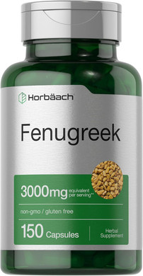 Horbã£Â¤Ach Fenugreek Capsules 3000 Mg | 150 Count | Non-Gmo & Gluten Free Extract | Fenugreek Seeds