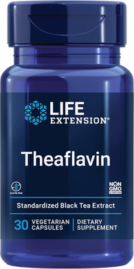 Life Extension Theaflavin Standardized Extract  Tea Leaf Flavonoids, Arterial Health Support, Helps Maintain Already-Heathy Cholesterol  Gluten-Free, Non-Gmo, Vegetarian  30 Capsules