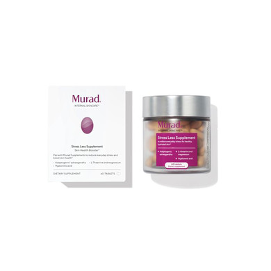 Murad Stress-Less Supplement - Supports Calm, Relaxation & Mental Clarity, Promotes Focus & Energy, With L-Theanine, Ashwagandha, Biotin & Hyaluronic Acid For Skin Hydration - 30-Day Supply, 60 Pcs