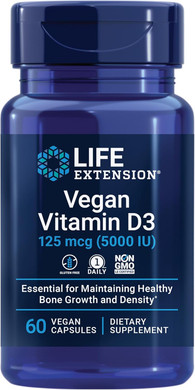 Life Extension Vegan Vitamin D3, Joint/Bone Health, Immune Support, Non-Gmo, Gluten Free, 60 Count