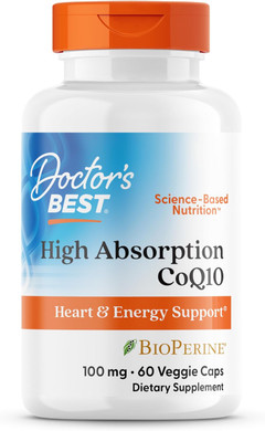 Doctor'S Best High Absorption Coq10 With Bioperine, Vegan, Gluten Free, Naturally Fermented, Heart Health & Energy Production, 100 Mg 60 Veggie Caps