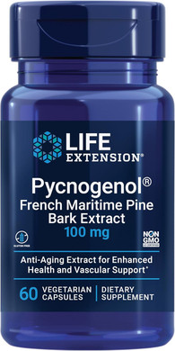 Life Extension Pycnogenol  French Maritime Pine Bark Extract  Scientifically Studied Healthy Aging & Vascular Health Supplement  Non-Gmo, Gluten-Free, Vegetarian  60 Capsules