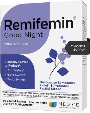 Good Night - Menopause Symptoms Relief & Restful Sleep Support - Clinically Proven Ingredients - Menopause Supplements - Black Cohosh - Estrogen-Free - Made In Germany - 60 Tablets