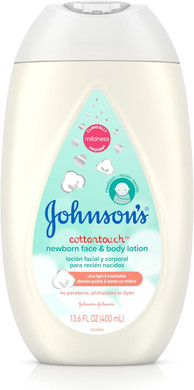 Johnson'S Cottontouch Newborn Baby Face And Body Lotion, Hypoallergenic Moisturization For Baby'S Skin, Made With Real Cotton, Paraben-Free, Dye-Free, 13.6 Fl. Oz