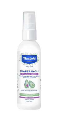 Mustela Baby Diaper Rash Cream Spray  Touch-Free Protectant With Zinc Oxide & Natural Avocado - Treats, Soothes And Prevents Diaper Rash- Fragrance-Free - 3 Fl. Oz
