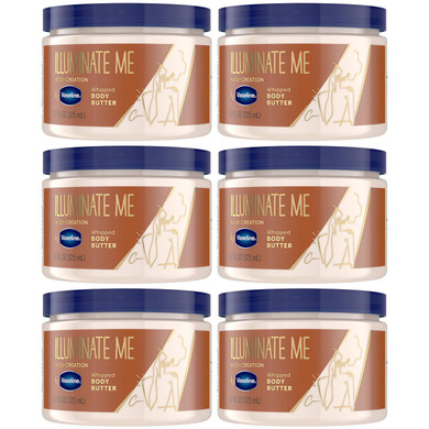 Vaseline Illuminate Me Shea Butter Whipped Body Butter For Melanin Rich Skin Provides 24 Hour Moisturization For Dry Skin 11 Oz