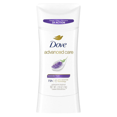 Dove Advanced Care Antiperspirant Deodorant Stick Lavender Fresh For Helping Your Skin Barrier Repair After Shaving 72 Hour Odor Control And All Day Sweat Protection For Soft Underarms 2.6 Oz