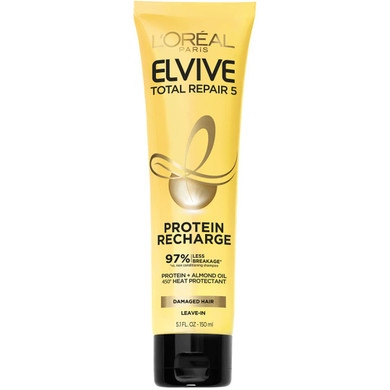 L'Oreal Paris Elvive Total Repair 5 Protein Recharge Leave In Conditioner Treatment and Heat Protectant, 5.1 Ounce5.10 Fl Oz (Pack of 1)