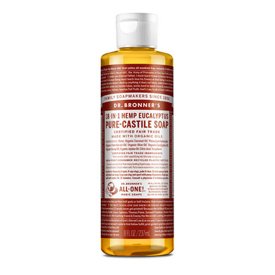 Dr. Bronner'S - Pure-Castile Liquid Soap (Eucalyptus, 8 Ounce) - Made With Organic Oils, 18-In-1 Uses: Face, Body, Hair, Laundry, Pets And Dishes, Concentrated, Vegan, Non-Gmo
