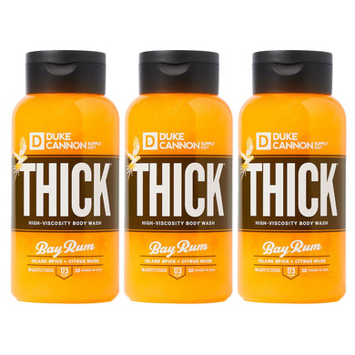 Duke Cannon Thick High Viscosity Body Wash For Men (Bay Rum, Pack Of 3)