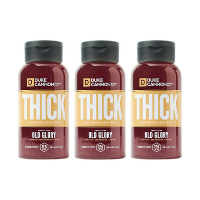 Duke Cannon Supply Co. Thick High-Viscosity Body Wash For Men Smells Like Old Glory Multi-Pack - Premium Ingredients, Plant-Based Thickeners, Superior Lather, Natural Exfoliate, 17.5 Fl Oz (3 Pack)