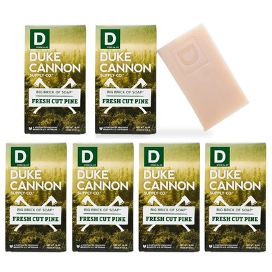 Duke Cannon Supply Co. Big Brick Of Soap Bar For Men - Superior Grade, Extra Large, All Skin Types, 10 Oz (6 Pack) (Fresh Cut Pine, 10 Oz (Pack Of 6))