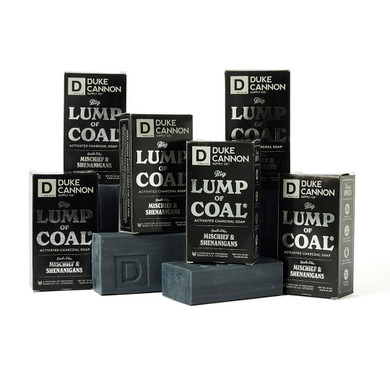 Duke Cannon Supply Co. Big Lump Of Coal Soap Bar For Men Holiday Edition (Bergamot & Black Pepper Scent) Superior Grade, Extra Large, Paraben-Free, All Skin Types, 10 Oz (6 Pack)