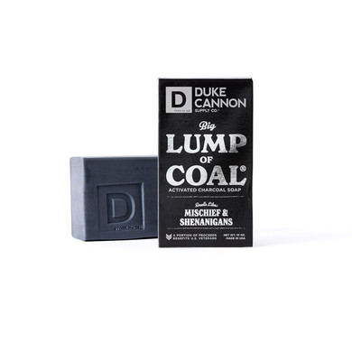 Duke Cannon Supply Co. Big Lump Of Coal Soap Bar For Men Holiday Edition (Bergamot & Black Pepper Scent) Superior Grade, Extra Large, Paraben-Free, All Skin Types, 10 Oz (Pack Of 1)