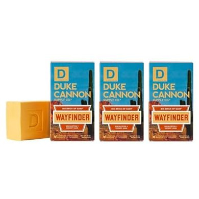 Duke Cannon Big Brick Of Soap - Wayfinder | 10 Oz | Triple Milled, Eucalyptus & Desert Sage Scent | 3X Larger Bar | Supports U.S. Veterans, 3-Pack