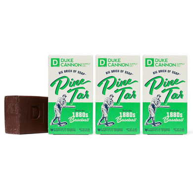 Duke Cannon Supply Co. Big Brick Of Pine Tar Soap 3 Pack, 10 Oz Bar Soaps That Smells Like 1880S Baseball