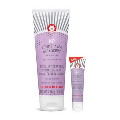 First Aid Beauty Kp Bump Eraser Body Scrub Exfoliant For Keratosis Pilaris With 10% Aha  8 Oz + Bonus 1 Oz Travel Size Tube