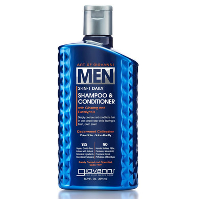 Giovanni Menã¢ÂS 2-In-1 Daily Body Wash & Facial Cleanser, 16.9 Oz., With Ginseng And Eucalyptus, Deeply Cleanses & Moisturizes For Hydrated Skin, Vegan-Friendly, Menã¢ÂS Cedarwood Collection