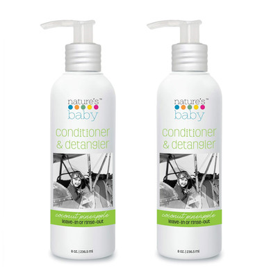 Nature's Baby Conditioner & Detangler - Formulated for Problem and Sensitive Skin - Sulfate Free - No Artificial Fragrances & pH Neutral/Tear Free - Coconut Pineapple (2-Pack)