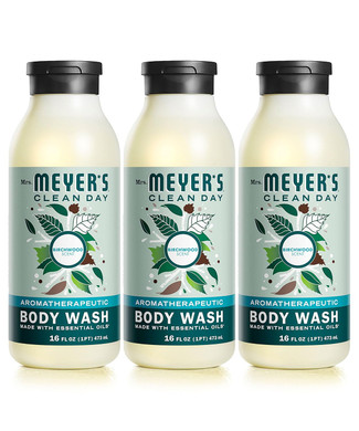 Mrs. Meyer'S Clean Day Moisturizing Body Wash For Women And Men, Biodegradable Shower Gel Formula Made With Essential Oils, Birchwood, 16 Oz - Pack Of 3