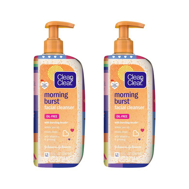 Clean & Clear Morning Burst Oil-Free Facial Cleanser, Brightening Vitamin C & Ginseng, Daily Face Wash, Hypoallergenic, Special Care With Pride Packaging, Value Two Pack, 8 Fl. Oz