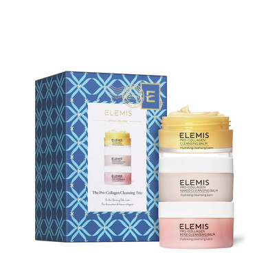 Elemis Pro-Collagen Cleansing Trio  Classic, Naked & Rose Cleansing Balms - 3-In-1 Facial Cleanser For All Skin Types, Daily Skincare To Soften, Deep Cleanse & Hydrate, Makeup Remover & Oil Cleanser