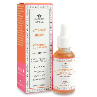 Nature Spell Pure Vitamin C Face Serum 1 Fl Oz - Brightens Skin - Minimise Enlarged Pores  Dark Spot Corrector  Anti Aging Serum For Face - Suitable For All Skin Types - 100% Vegan - Made In The Uk