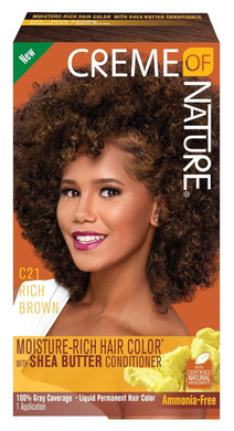 Creme Of Nature Moisture Rich Hair Color Kit, C21 Rich Brown, 1 Application