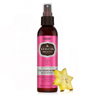 Hask Keratin 5-In-1 Leave In Conditioner Spray For All Hair Types, Color Safe, Gluten Free, Sulfate Free, Paraben Free