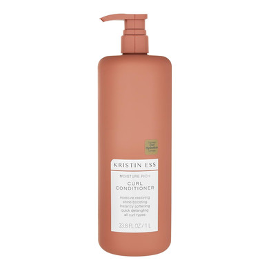 Kristin Ess Hair Moisture Rich Curl Conditioner, 33.8 Fl Oz, For Curly + Wavy Hair, Detangler, Vegan, Sulfate, Paraben And Silicone Free, Color + Keratin Safe