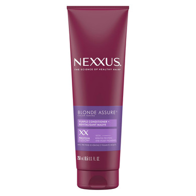 Nexxus Hair Color Blonde Assure Purple Conditioner, Keratin Conditioner, For Blonde And Bleached Hair, Color Conditioner 8.5 Oz