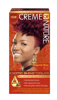 Exotic Shine Hair Color By Creme Of Nature, 6.2 Burgundy Blaze, With Argan Oil From Morocco, 1 Application