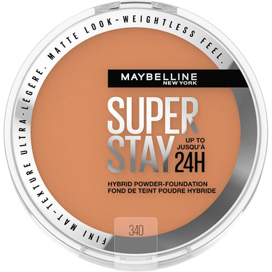 Maybelline Super Stay Up To 24Hr Hybrid Powder-Foundation, Medium-To-Full Coverage Makeup, Matte Finish, 110, 1 Count