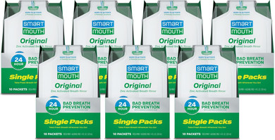 Smartmouth Original Activated Mouthwash - Adult Mouthwash For Fresh Breath - Oral Rinse For 24-Hour Bad Breath Relief With Twice Daily Use - Fresh Mint Flavor - 0.4 Fl Oz (70 Travel Packs)