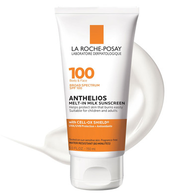 La Roche-Posay Anthelios Melt-In Milk Sunscreen Spf 100 | Sunscreen For Body & Face | Broad Spectrum Spf + Antioxidants | Oil Free Sunscreen Lotion | For Sun Sensitive Skin | Oxybenzone Free